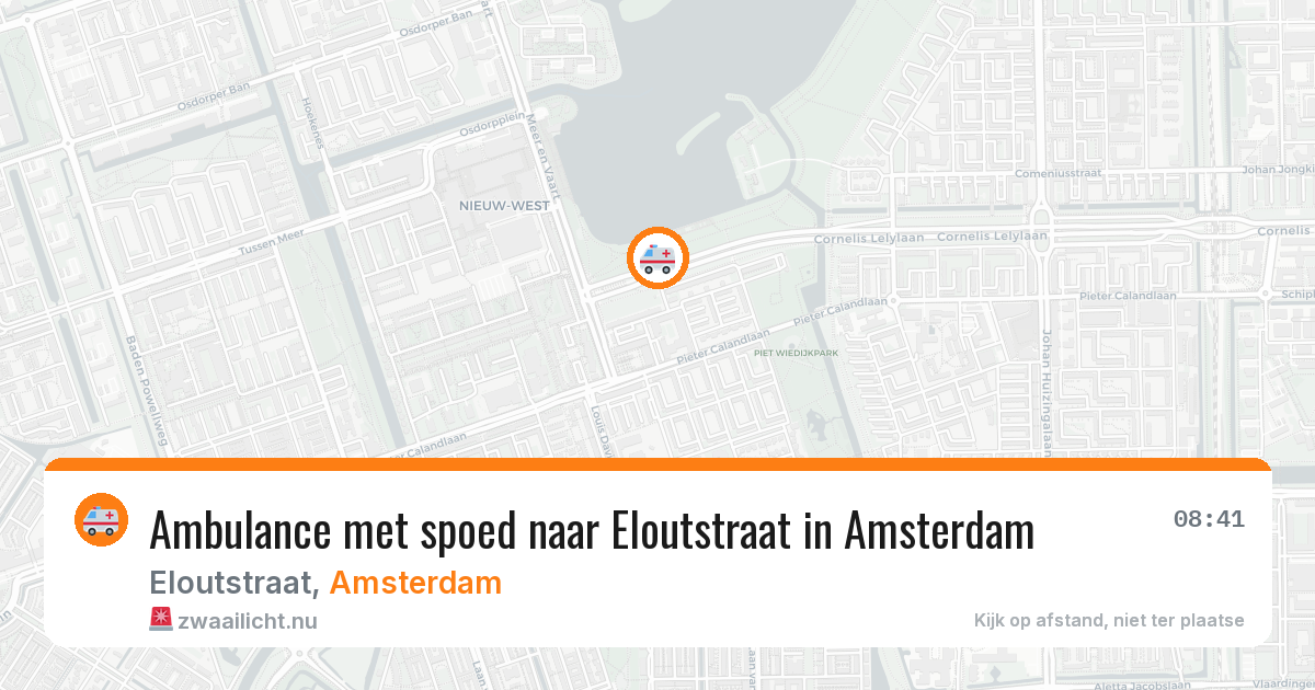 Ambulance met spoed naar Eloutstraat in Amsterdam — 30 mrt 2026