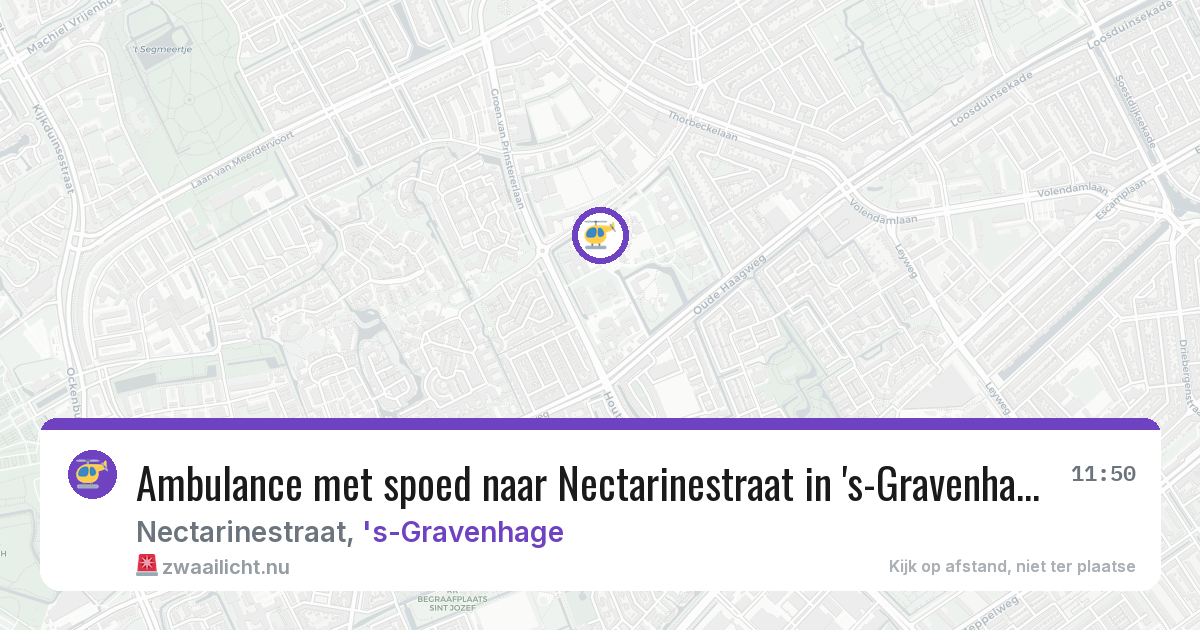 Ambulance met spoed naar Nectarinestraat in 's-Gravenhage — 17 mei 2026