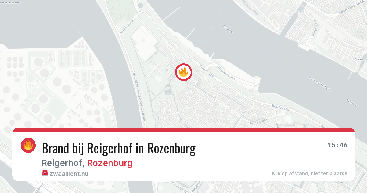 Brand bij Reigerhof in Rozenburg — 16 jul 2026
