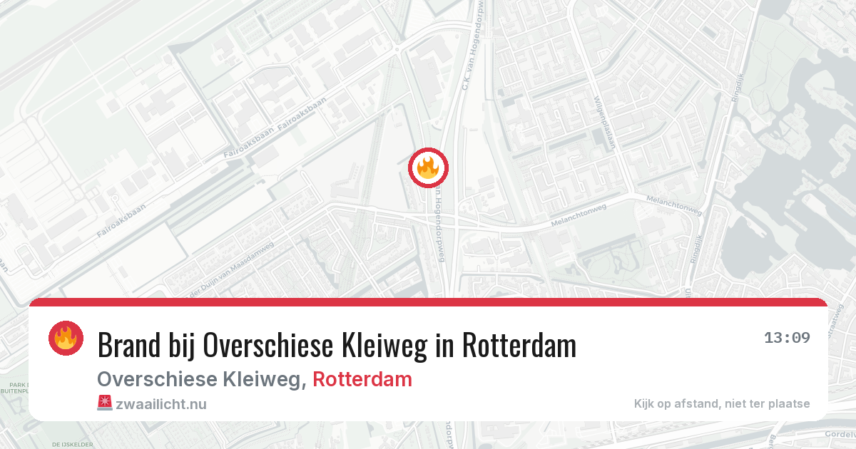 Brand bij Overschiese Kleiweg in Rotterdam — 25 jul 2026