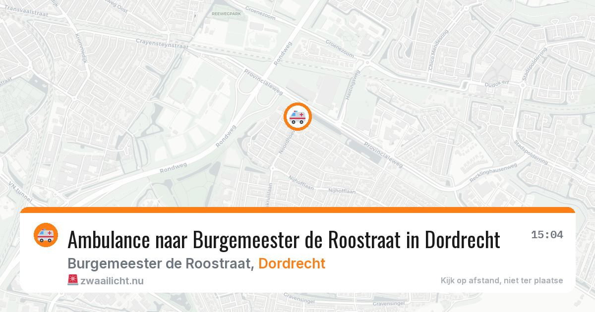 Ambulance naar Burgemeester de Roostraat in Dordrecht — 23 jul 2026