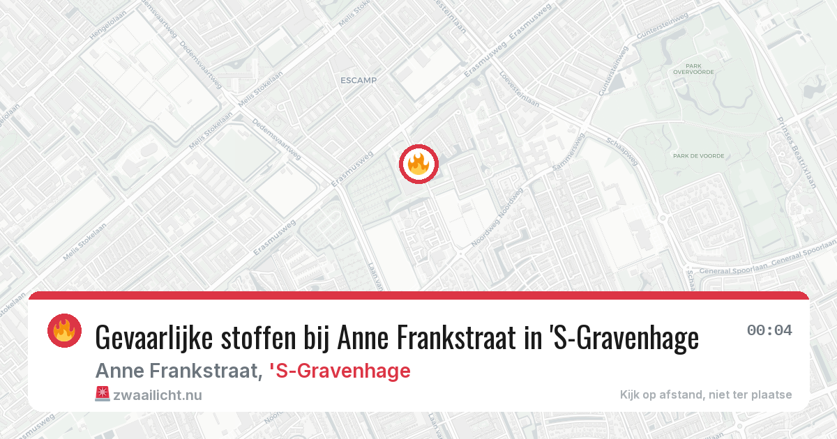 Gevaarlijke stoffen bij Anne Frankstraat in 'S-Gravenhage — 3 jun 2026