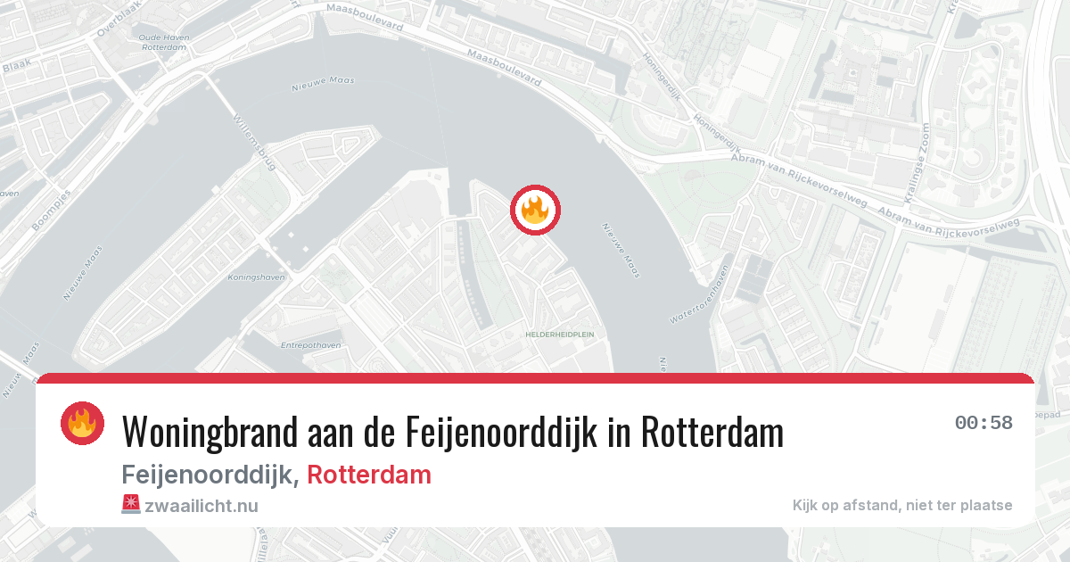 Woningbrand aan de Feijenoorddijk in Rotterdam — 20 mei 2026