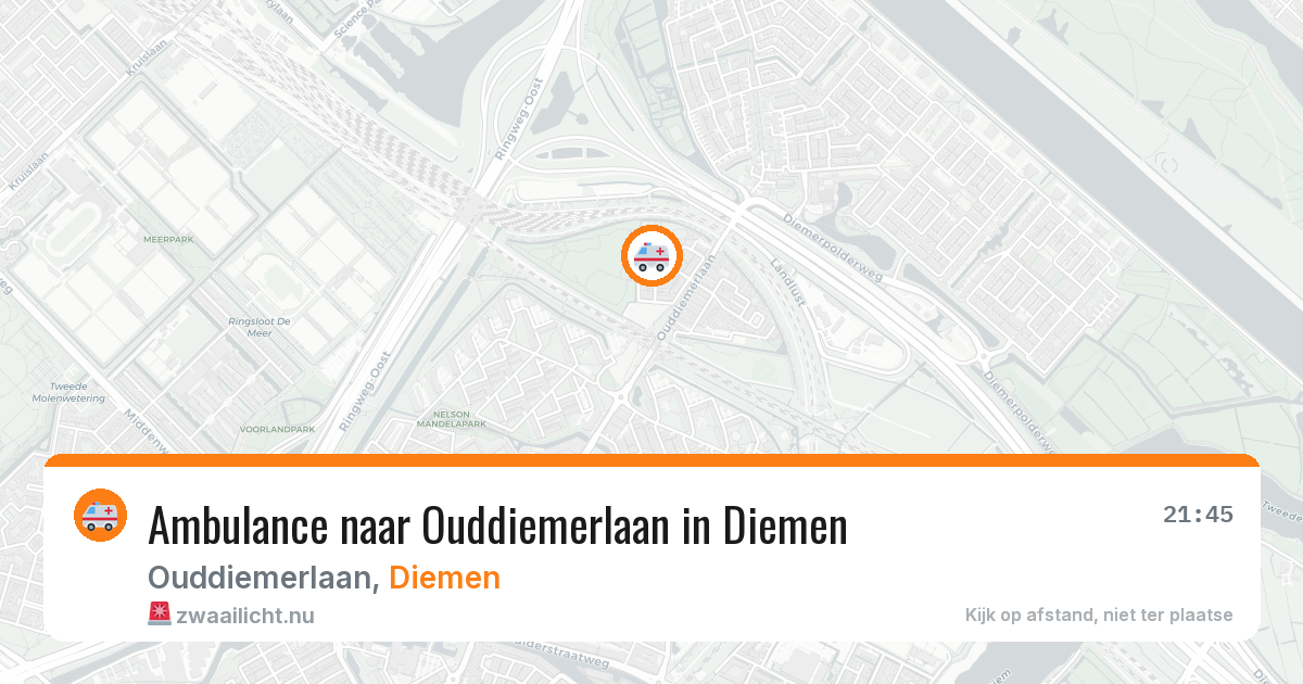 Ambulance naar Ouddiemerlaan in Diemen — 16 jul 2026