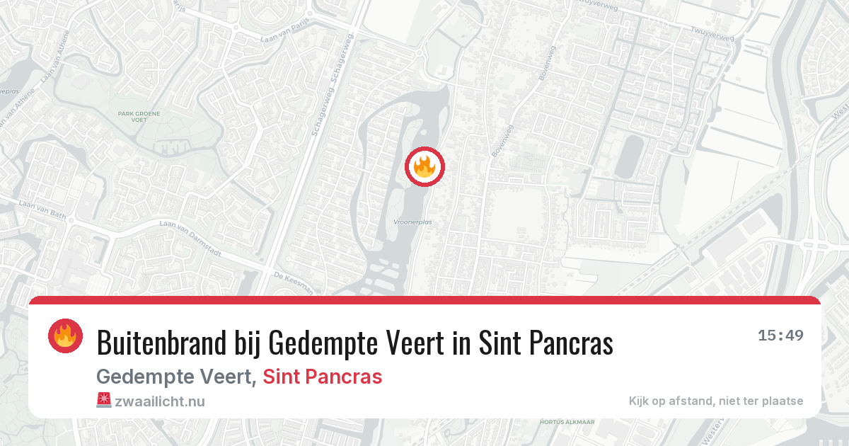Buitenbrand bij Gedempte Veert in Sint Pancras — 31 jan 2026