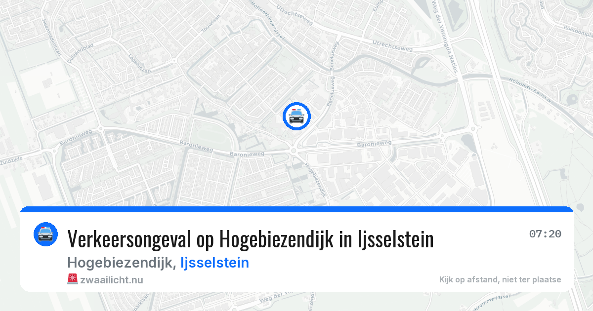 Verkeersongeval op Hogebiezendijk in Ijsselstein — 10 jul 2026