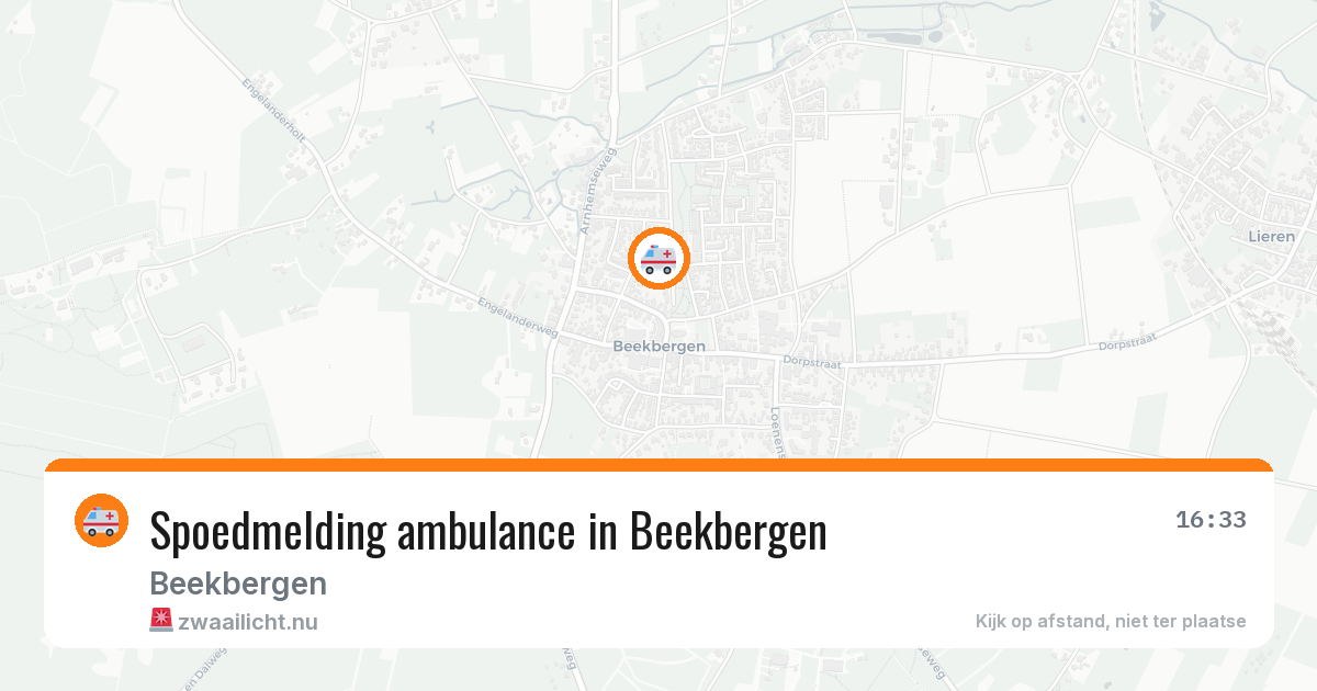 Spoedmelding ambulance in Beekbergen — 16 jul 2026
