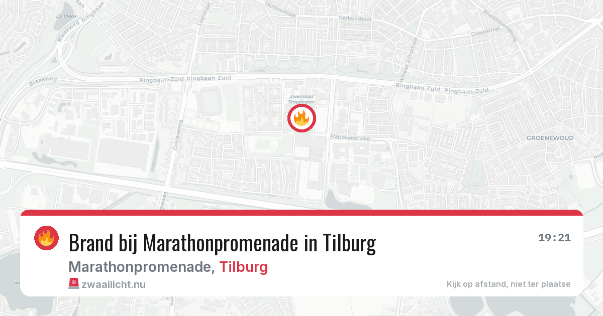 Brand bij Marathonpromenade in Tilburg — 17 mei 2026