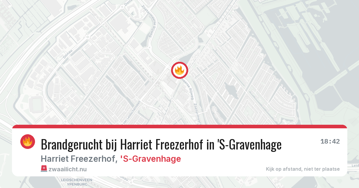 Brandgerucht bij Harriet Freezerhof in 'S-Gravenhage — 18 jul 2026