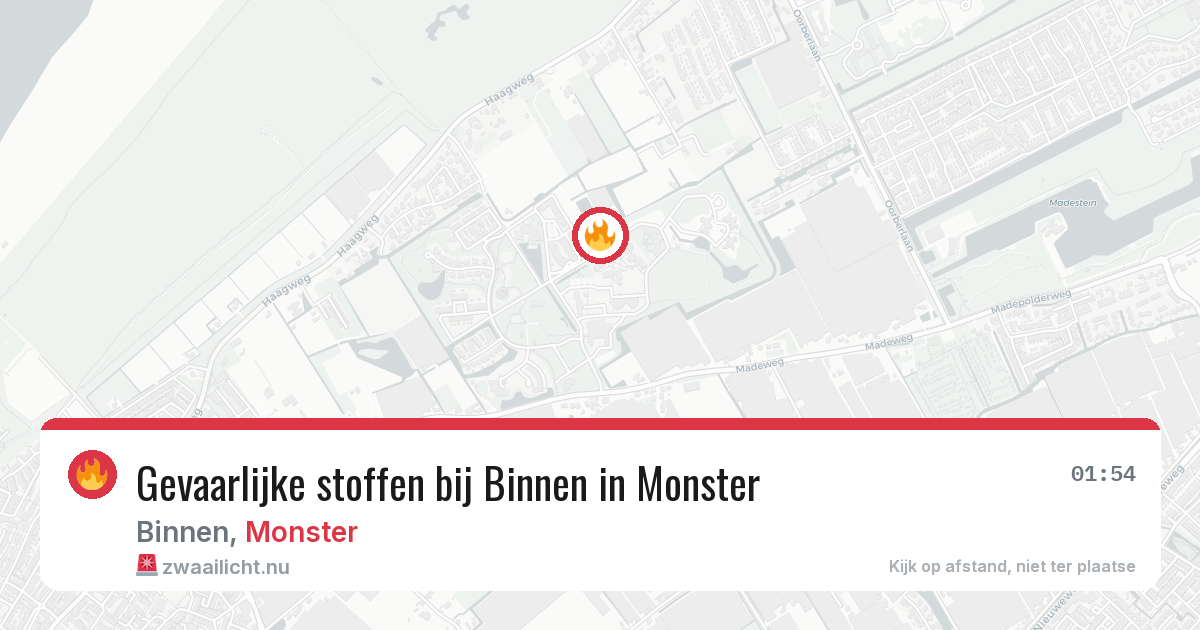 Gevaarlijke stoffen bij Binnen in Monster — 26 apr 2026
