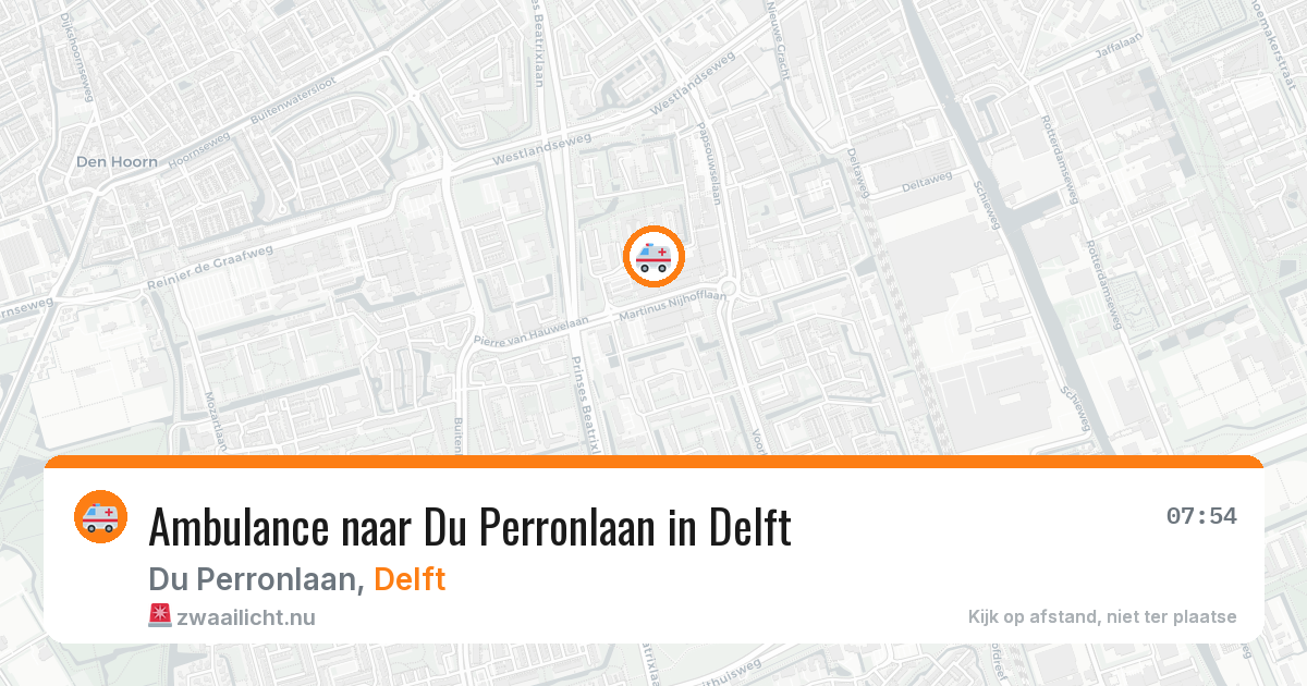 Ambulance naar Du Perronlaan in Delft — 24 feb 2026