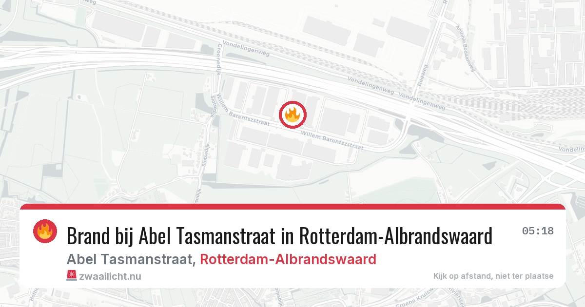 Brand bij Abel Tasmanstraat in Rotterdam-Albrandswaard — 17 mei 2026