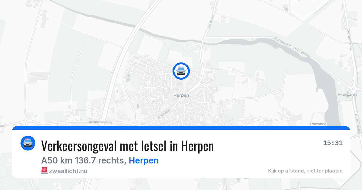 Verkeersongeval met letsel in Herpen — 8 apr 2026