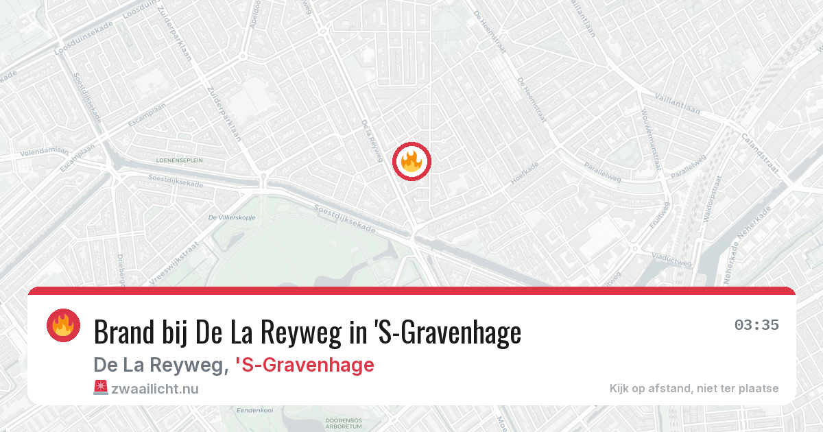Brand bij De La Reyweg in 'S-Gravenhage — 26 jul 2026