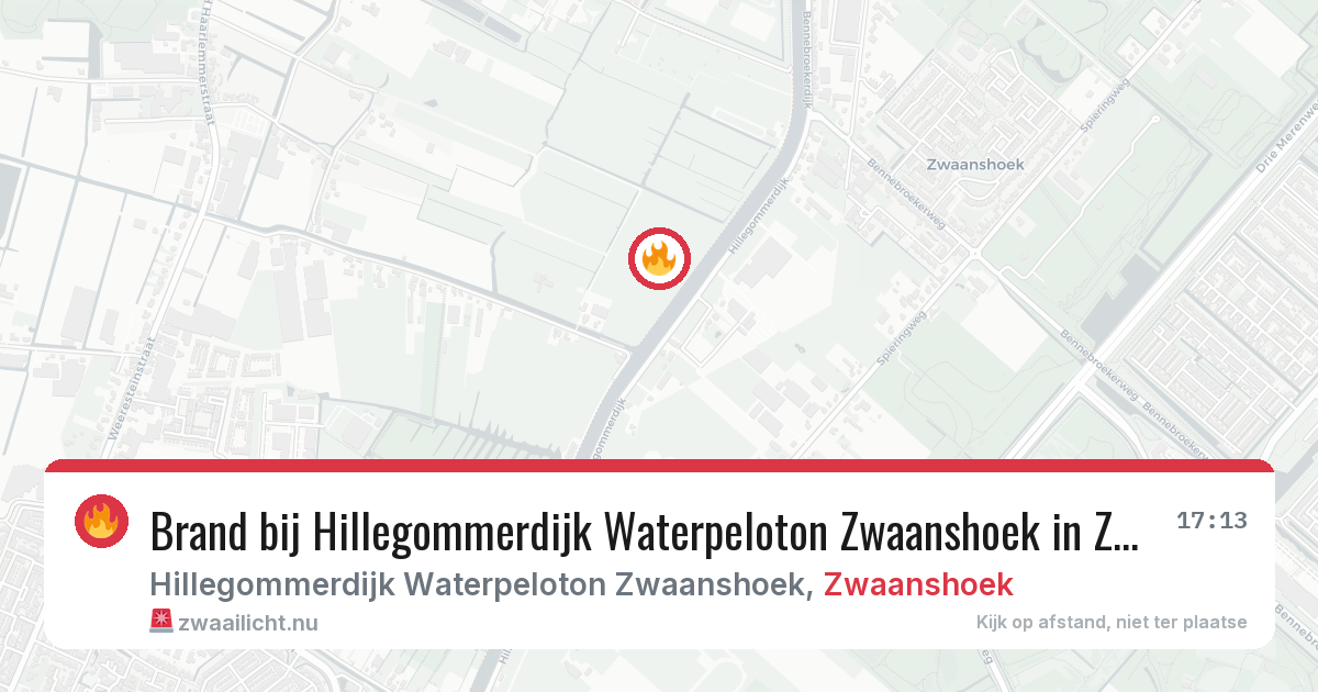 Brand bij Hillegommerdijk Waterpeloton Zwaanshoek in Zwaanshoek — 7 jun 2026
