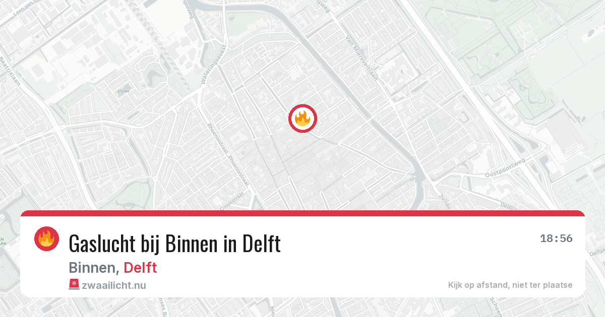 Gaslucht bij Binnen in Delft — 15 jul 2026