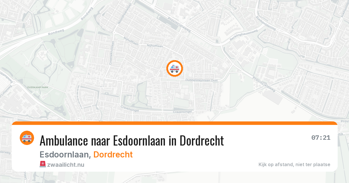 Ambulance naar Esdoornlaan in Dordrecht — 22 jul 2026