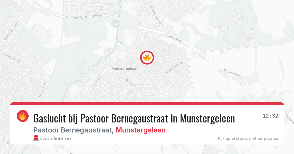 Gaslucht bij Pastoor Bernegaustraat in Munstergeleen — 10 mei 2026