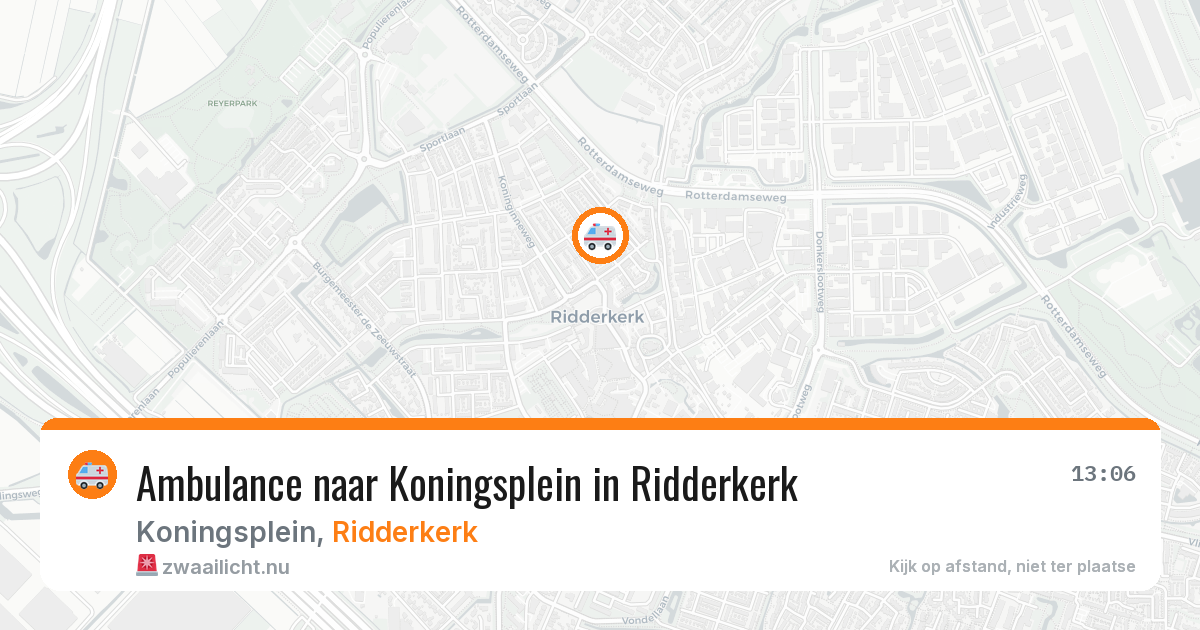 Ambulance naar Koningsplein in Ridderkerk — 16 jul 2026