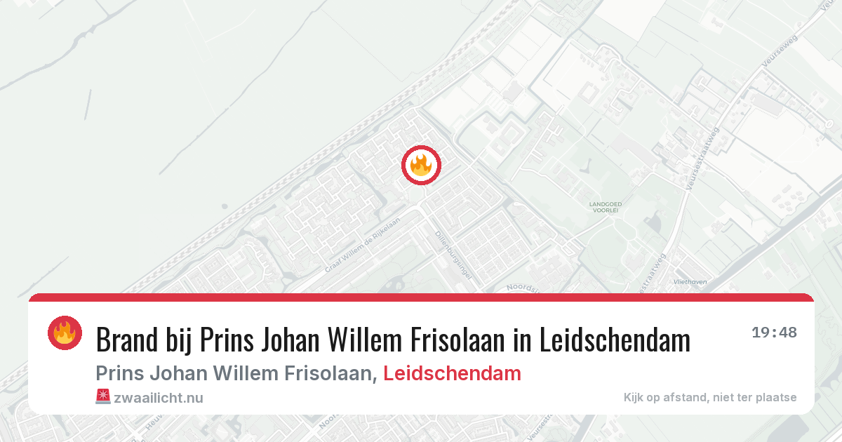 Brand bij Prins Johan Willem Frisolaan in Leidschendam — 14 jul 2026