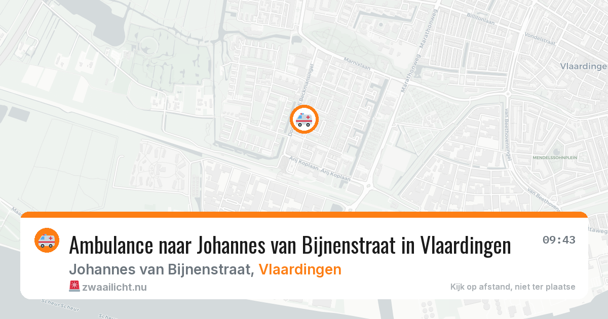 Ambulance naar Johannes van Bijnenstraat in Vlaardingen — 10 jul 2026