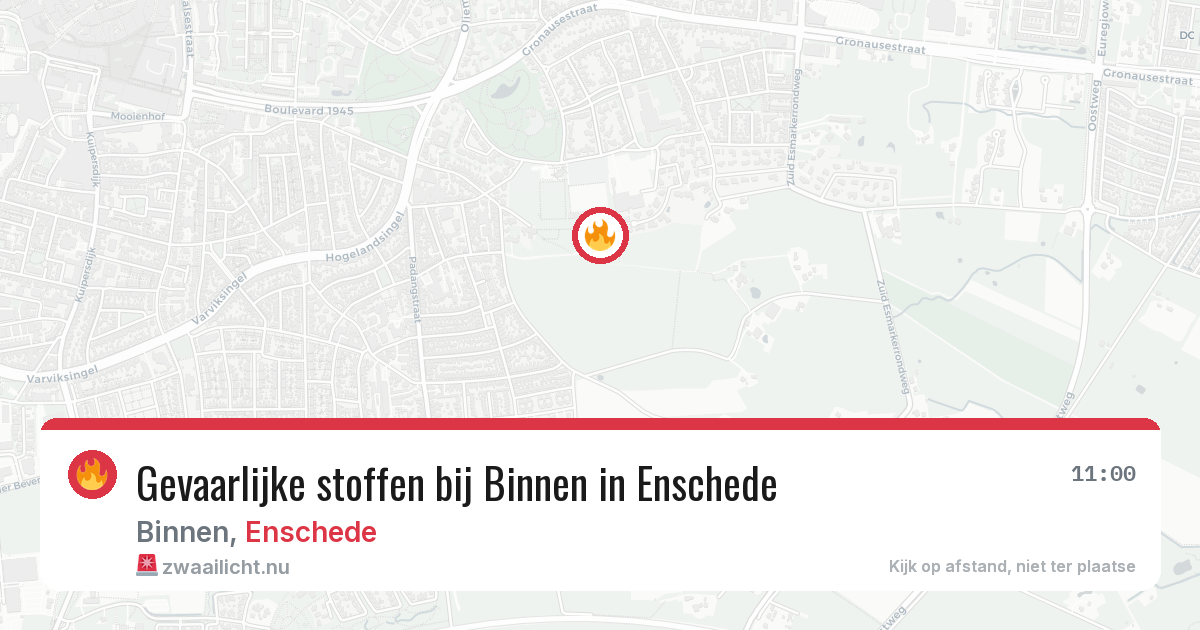 Gevaarlijke stoffen bij Binnen in Enschede — 24 mei 2026
