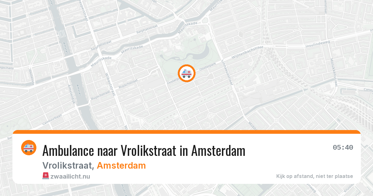 Ambulance naar Vrolikstraat in Amsterdam — 8 apr 2026