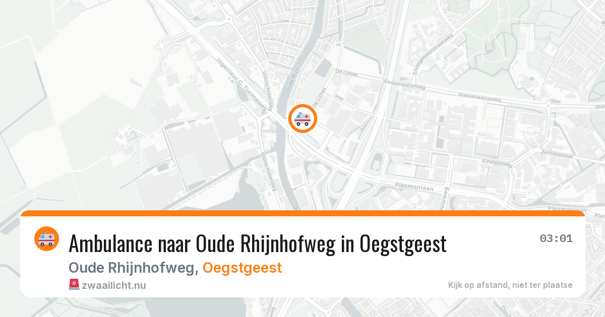Ambulance naar Oude Rhijnhofweg in Oegstgeest — 15 mrt 2026
