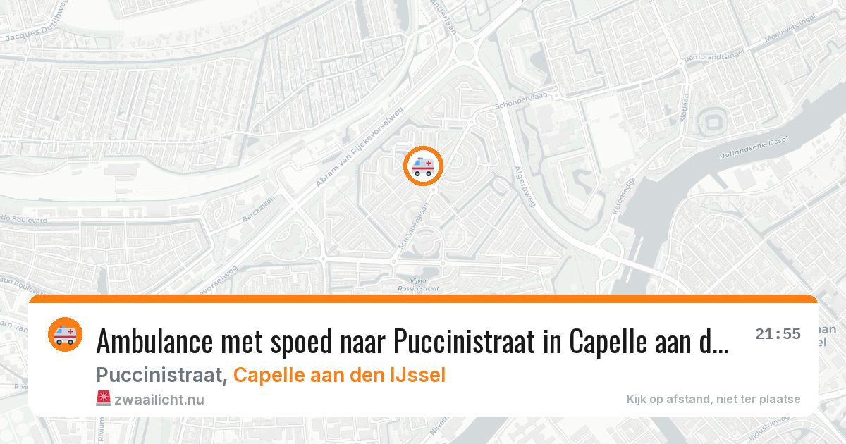 Ambulance met spoed naar Puccinistraat in Capelle aan den IJssel — 16 jul 2026