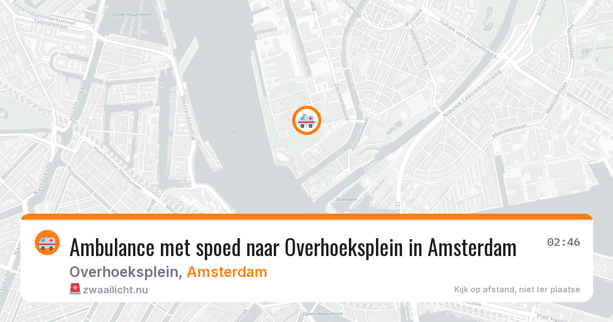 Ambulance met spoed naar Overhoeksplein in Amsterdam — 25 jul 2026