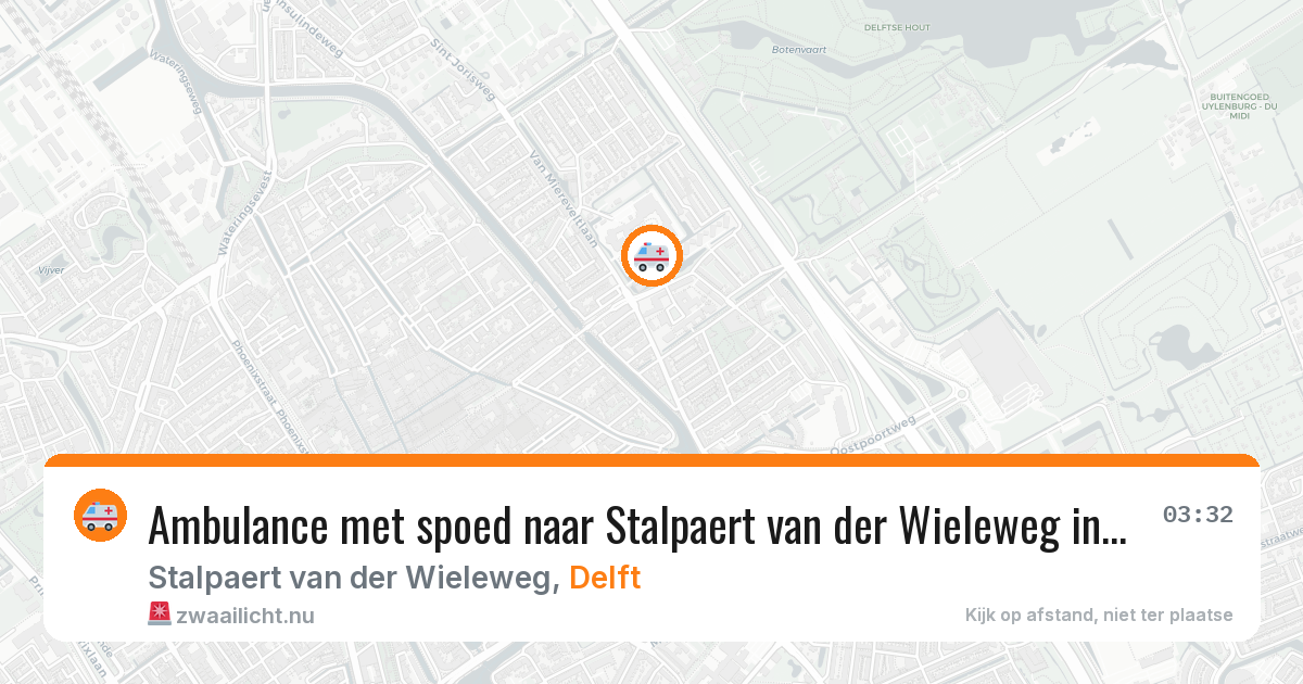 Ambulance met spoed naar Stalpaert van der Wieleweg in Delft — 9 mei 2026