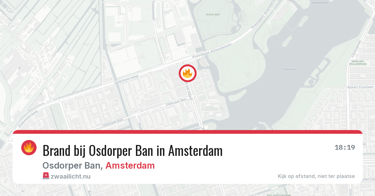 Brand bij Osdorper Ban in Amsterdam — 22 mei 2026