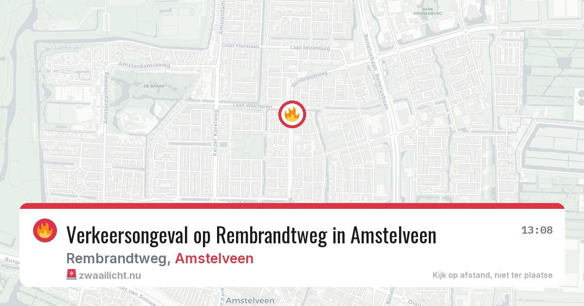 Verkeersongeval op Rembrandtweg in Amstelveen — 30 mei 2026
