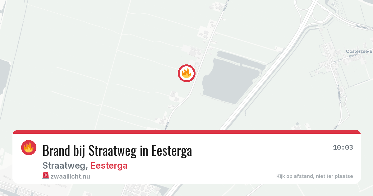 Brand bij Straatweg in Eesterga — 21 mei 2026