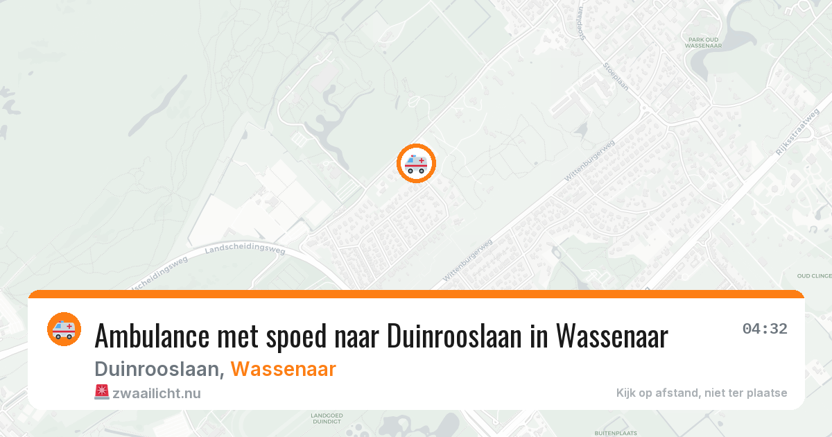 Ambulance met spoed naar Duinrooslaan in Wassenaar — 3 mei 2026