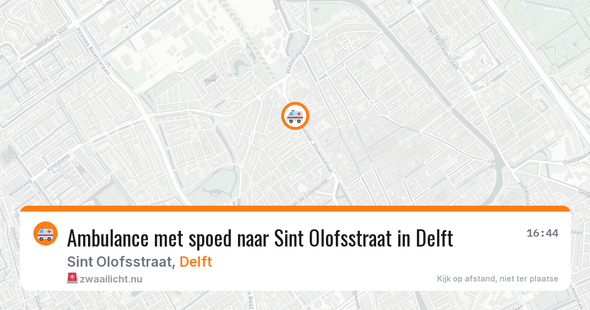 Ambulance met spoed naar Sint Olofsstraat in Delft — 15 jul 2026