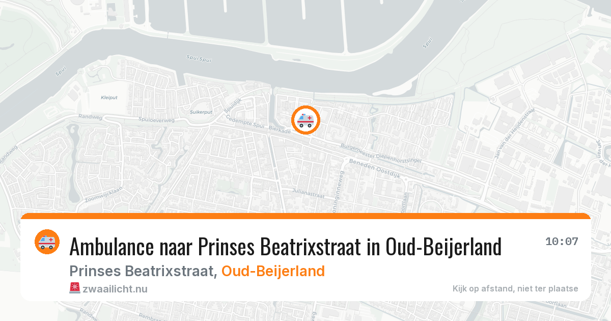 Ambulance naar Prinses Beatrixstraat in Oud-Beijerland — 16 jul 2026