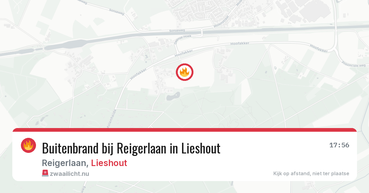 Buitenbrand bij Reigerlaan in Lieshout — 9 jul 2026