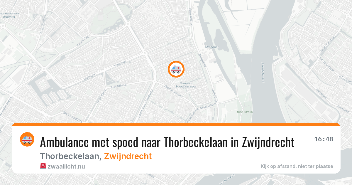 Ambulance met spoed naar Thorbeckelaan in Zwijndrecht — 14 jul 2026