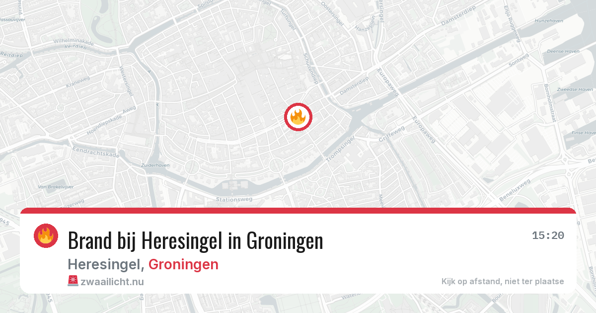 Brand bij Heresingel in Groningen — 23 mei 2026