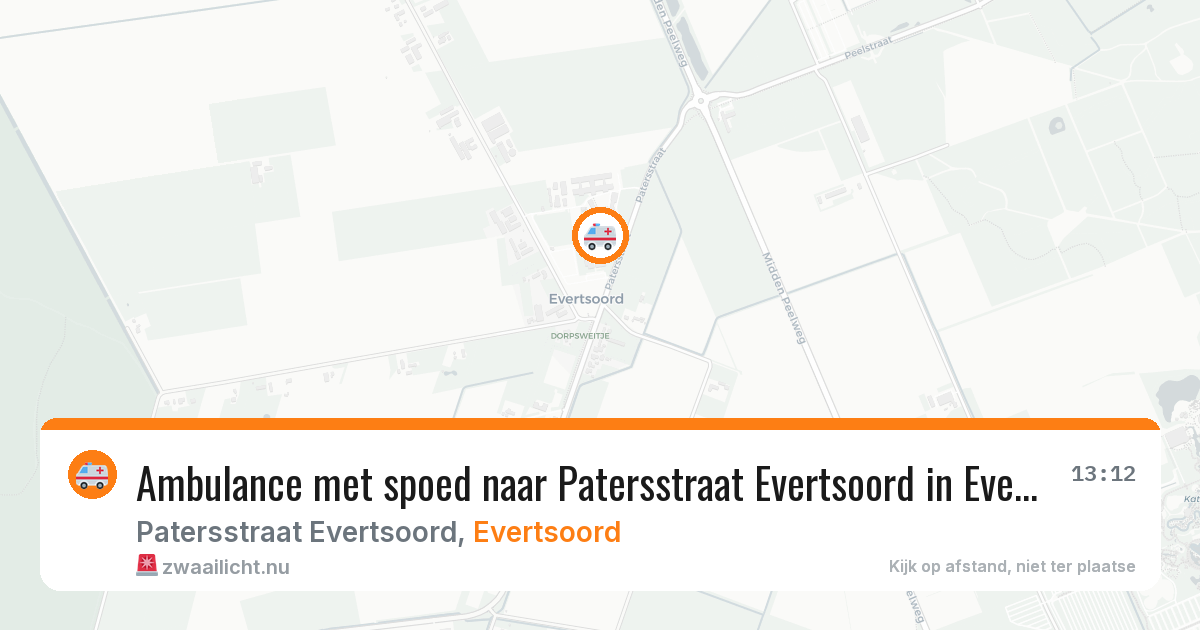 Ambulance met spoed naar Patersstraat Evertsoord in Evertsoord — 11 jul 2026