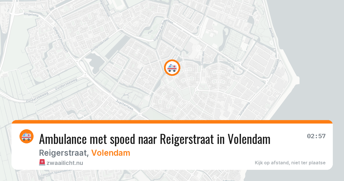 Ambulance met spoed naar Reigerstraat in Volendam — 28 mei 2026