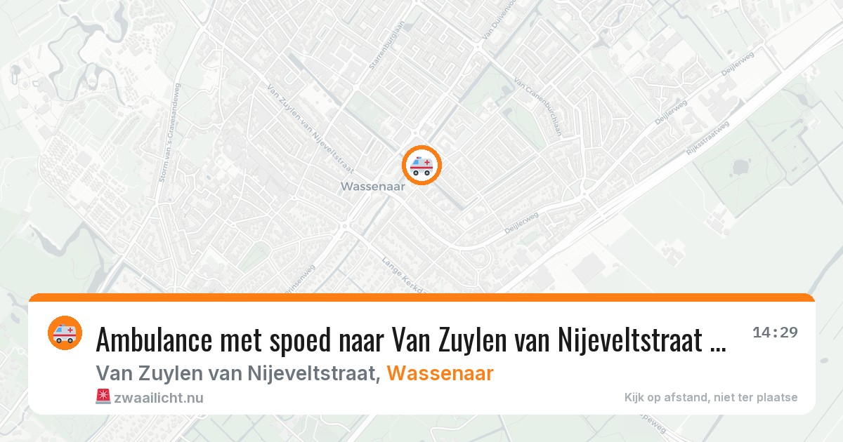 Ambulance met spoed naar Van Zuylen van Nijeveltstraat in Wassenaar — 25 mei 2026