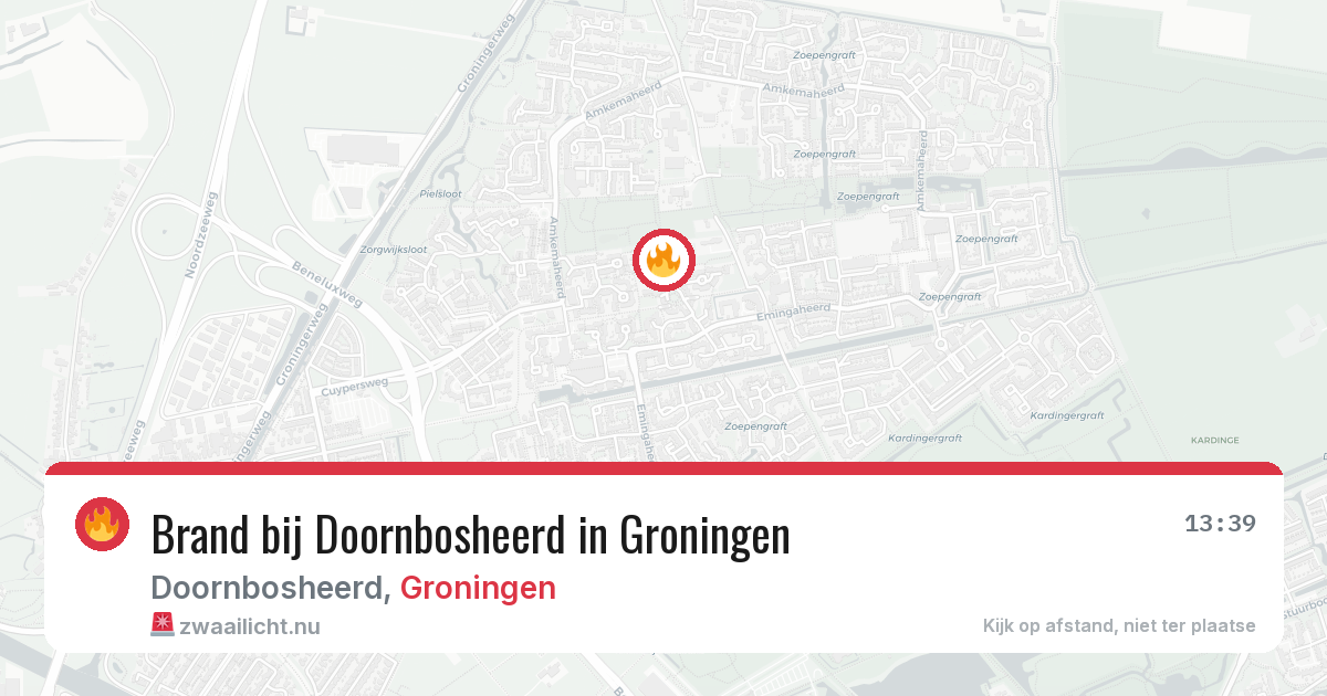 Brand bij Doornbosheerd in Groningen — 16 mrt 2026