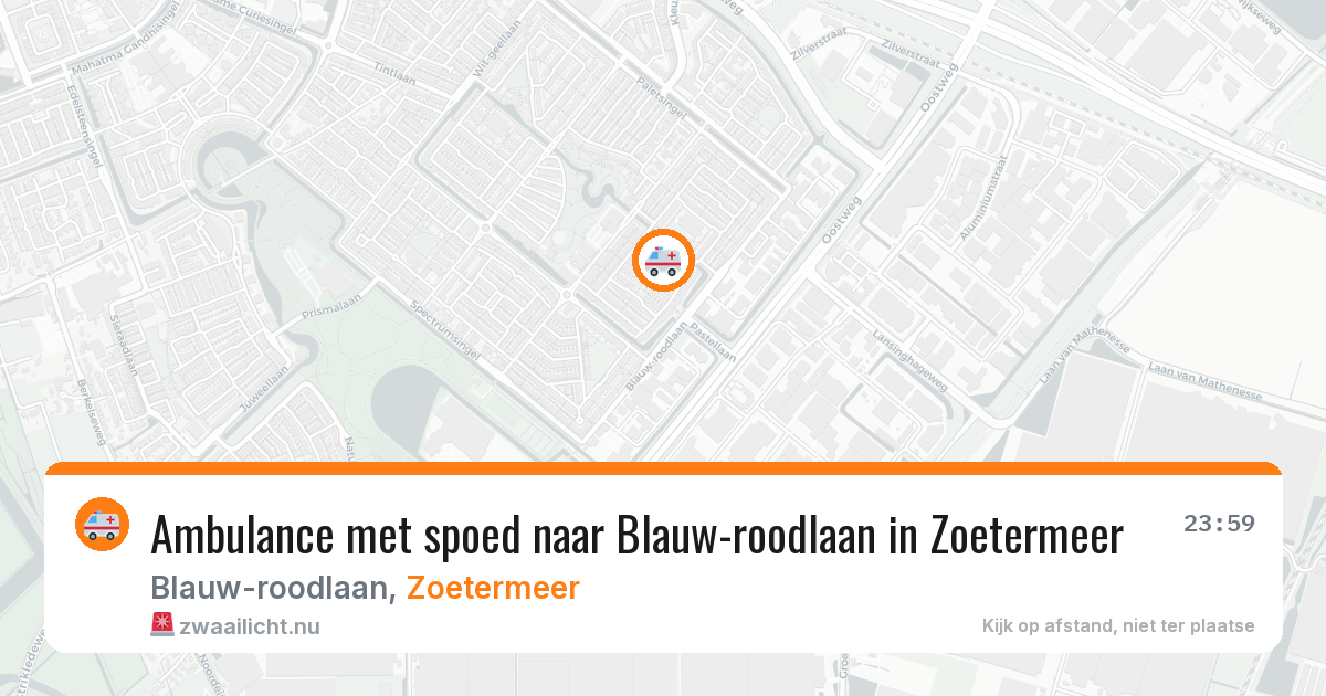 Ambulance met spoed naar Blauw-roodlaan in Zoetermeer — 26 jul 2026