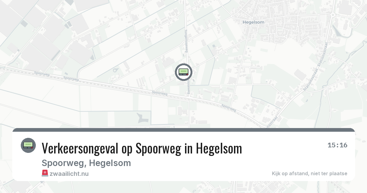 Verkeersongeval op Spoorweg in Hegelsom — 15 jun 2026