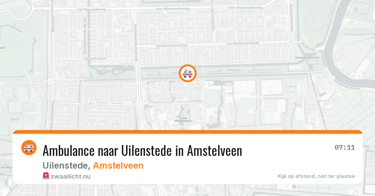 Ambulance naar Uilenstede in Amstelveen — 18 jul 2026