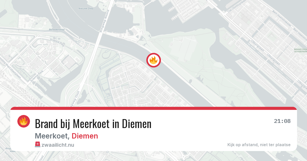 Brand bij Meerkoet in Diemen — 17 jul 2026