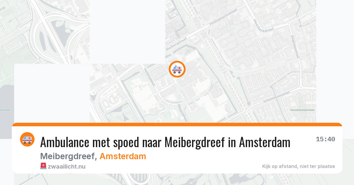 Ambulance met spoed naar Meibergdreef in Amsterdam — 10 jul 2026