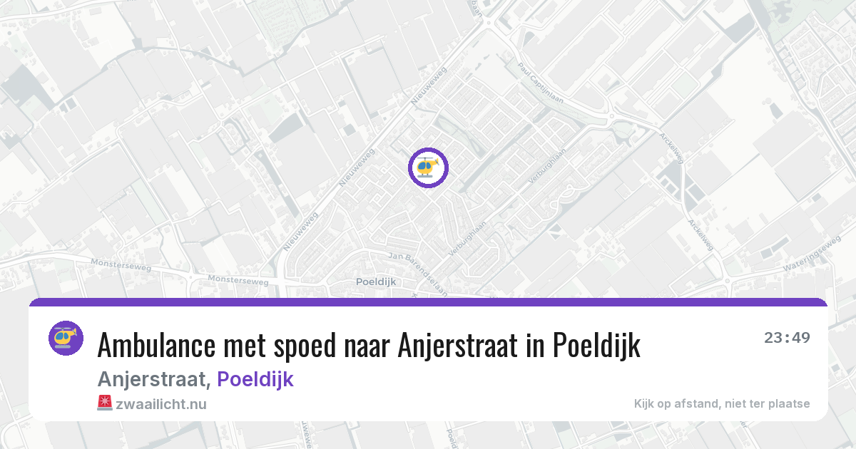 Ambulance met spoed naar Anjerstraat in Poeldijk — 3 jun 2026